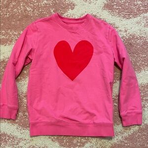 Primary Pink Kids Sweatshirt with Red Heart